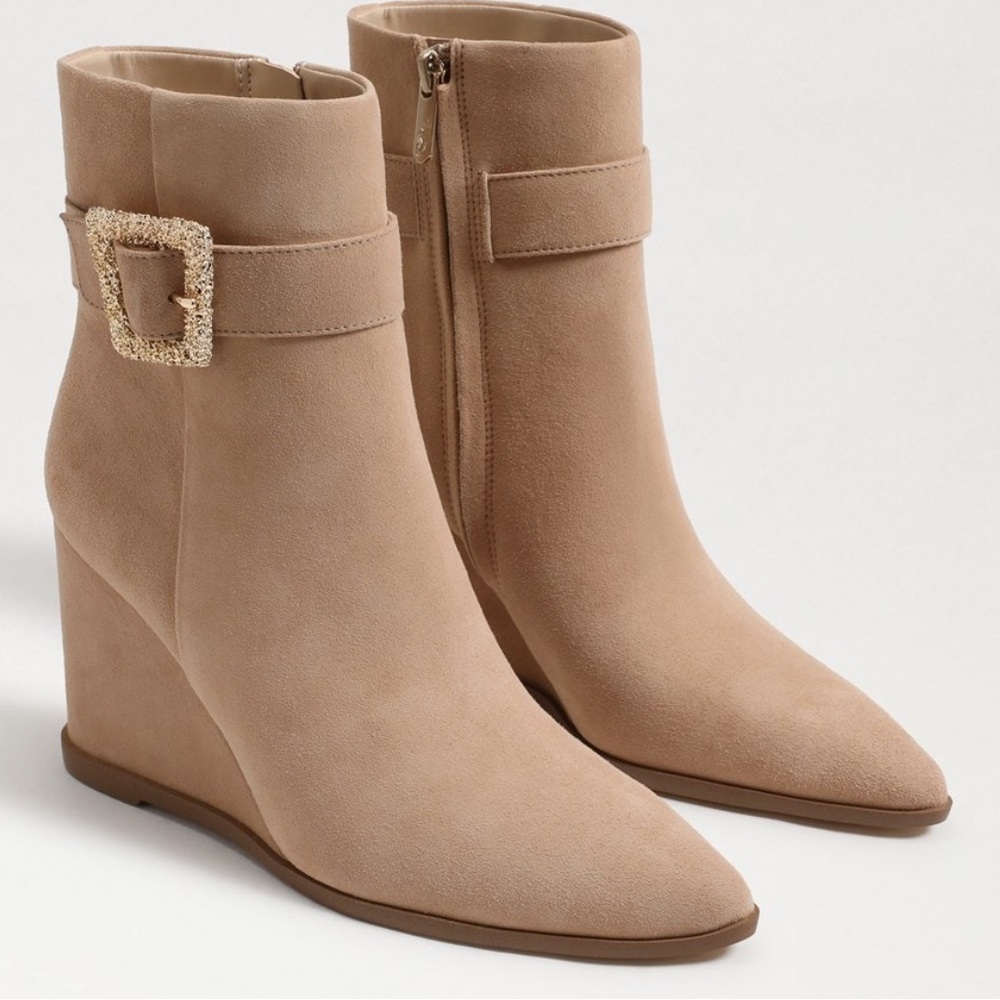 Sam Edelman Tan Suede Wedge Boots